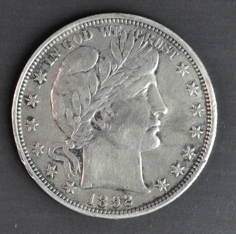 1892 - Barber Half Dollar - AU Cover