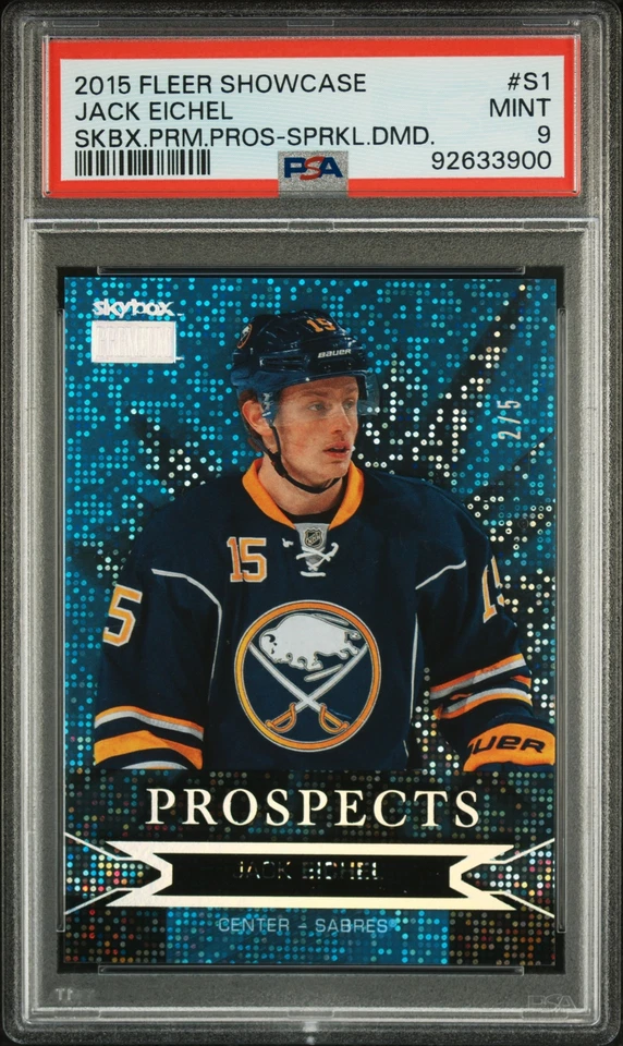 2015 Fleer Showcase Sparkling Diamond Jack Eichel #S1 Rookie PSA 9 #2/5 - Image 1 of 2
