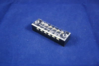 Lot of 5pcs 6 Position 15A 600V Barrier Dual Row Terminal Block/Strip w/Cover - Image 1 of 3