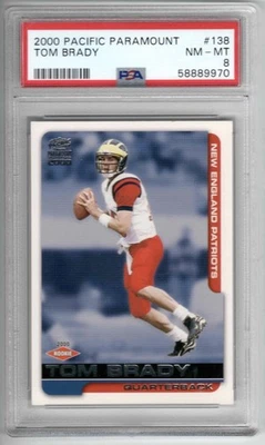 2000 Pacific Paramount Tom Brady Rookie #138 PSA 8 NM-MT Patriots RC  - Image 1 of 2