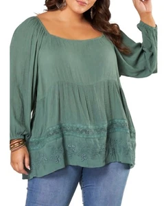 Poetic Gypsy Deepest Secret Top Plus Sage Green - Picture 1 of 3