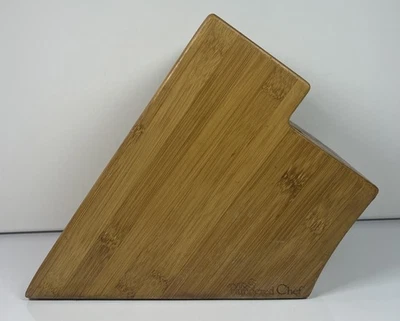 The Pampered Chef Bamboo Knife Block 16 Slot Wooden  Storage Organize - Image 1 of 4