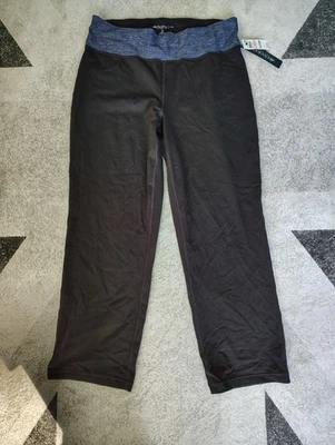 IDEALOGY Black Leggings Workout Pants Blue Waistband Women's Size2X NWT Cotton - Image 1 of 4
