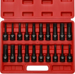 1/2" Drive Master Impact Hex Bit Set, Hex Driver, Sae/Metric, 1/4" - 3/4", 6Mm - - Picture 1 of 12