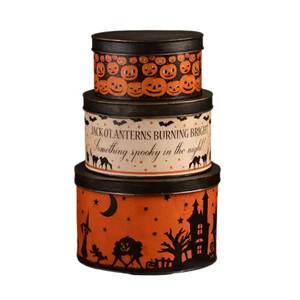 Halloween Vintage Tins Set/3 by Bethany Lowe Designs - Picture 1 of 5