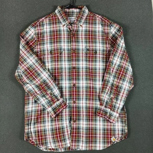 Camisa Carhartt Para Hombres L Franela Calce Relajado Rojo Cuadros Exterior Ropa de Trabajo Informal - Imagen 1 de 9
