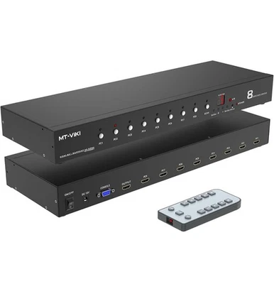MT-VIKI Rack Mount HDMI Switch, 8 Ports HDMI Switch 8 in 1 Out 4K - Image 1 of 4