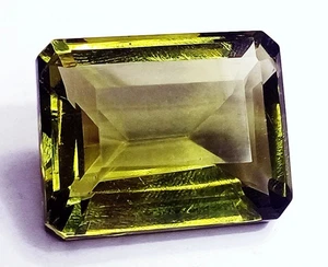 Loose Gemstones Yellow Topaz 32.25 Ct Emerald Shape With Certificate - Picture 1 of 6
