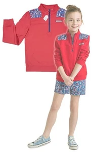 VINEYARD VINES Red STARS & WHALES SHEP SHIRT Pullover Sweatshirt 1/4 Zip  Medium - Picture 1 of 3