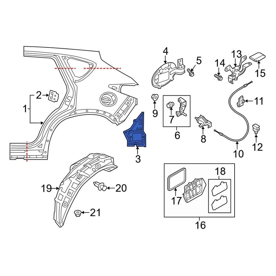 For Mazda CX-5 2013-2016 Mazda KDY37041X Rear Right Quarter Panel Extension Foto 1 de 1