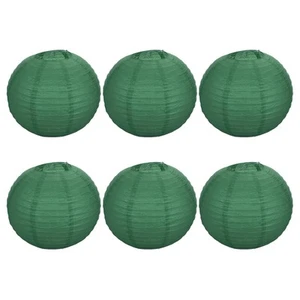 6pcs 16 Inch Folding Hanging Paper Lanterns for Wedding Home Party Dark Green - Picture 1 of 7