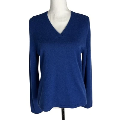 Madison Studio Women's Cashmere Sweater - Medium - Blue - Classic V-Neck - Image 1 of 4