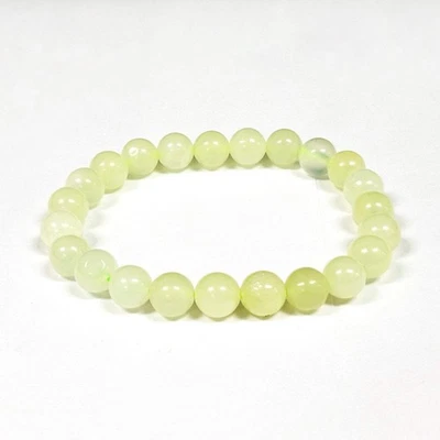 Serpentine Gemstone 8mm Round Bead Unisex Stretch Bracelet - Image 1 of 2