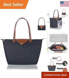 Stylish Waterproof Nylon Tote Bag - Large Capacity for Work, Shopping, Travel - Picture 1 of 9