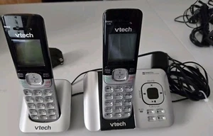 V Tech CS6529-2 Sistema de contestador telefónico identificador de llamadas teléfonos inalámbricos plateados negros - Imagen 1 de 7