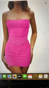 CHYRII Womens Sexy Summer Two Piece Outfits Bandeau Going Out Crop Tops Bodycon - Picture 1 of 8