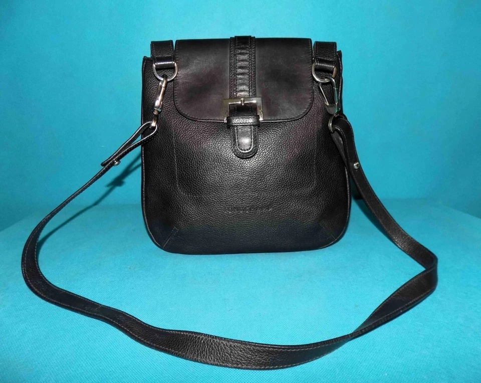 sac LONGCHAMP le foulonné en cuir noir porté épaule ou travers - Photo 1/4