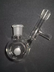 Chemglass 14/20 Airfree Schlenk Glass 50mL Reaction Flask with Side Arm No Valve - Picture 1 of 3