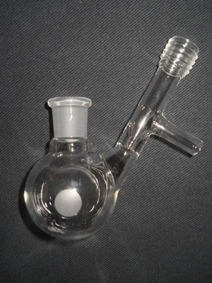 Chemglass 14/20 Airfree Schlenk Glass 50mL Reaction Flask with Side Arm No Valve - Image 1 of 3