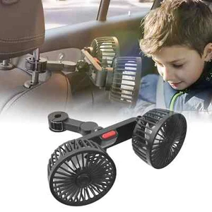 Car Seat Back Cooling Fan USB Charge Dual Head Fan 360 Degree Rotation Cooler - Picture 1 of 13