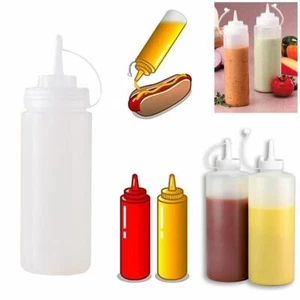 Plastic Squeeze Squeezy Sauce Bottle Dispenser Bottles kitchen Tools GOOD - Picture 1 of 21