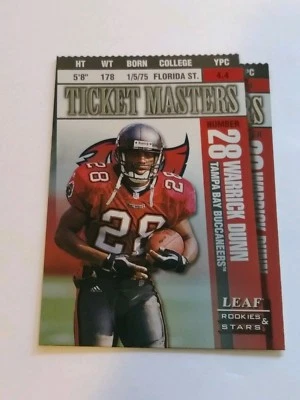 1998 Rookies & Stars ** TICKET MASTERS DIE CUT ** Warrick Dunn & T Dilfer / 250 - Image 1 of 2