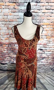 NUEVO CON ETIQUETAS LRL Ralph Lauren Sin mangas Marrón Floral Mezcla de Algodón Informal Vestido Talla XS NUEVO - Imagen 1 de 7