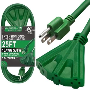 Extension Cord Heavy Duty, 25 Feet 3 Outlet for Indoor/Outdoor Use,UL Listed - Picture 1 of 7