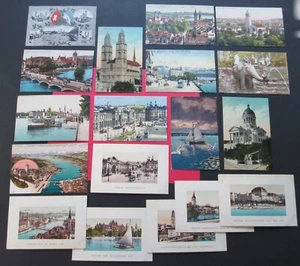 ZÜRICH  Early 1900s Postcards  (Lot of 18)  Switzerland - Picture 1 of 8