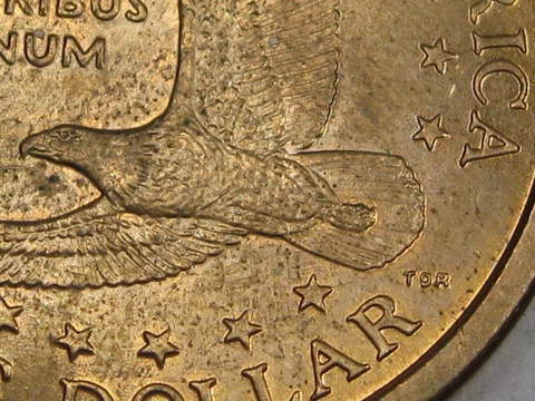 ERROR: AU 2000-p Sacagawea Dollar Wounded/Speared Eagle Variety.  #32 Cover