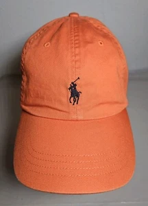 Polo Ralph Lauren Orange Canvas Adjustable Hat/Cap Unisex Outdoors Travel Style - Picture 1 of 7