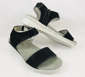Spring Step Evi Strap Sandals Black White Womens Size 6.5-7 / 37 - Picture 1 of 5