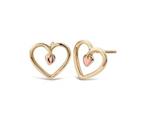Clogau 9ct Yellow & Rose Gold Tree of Life Heart Earrings £200 off New Rare