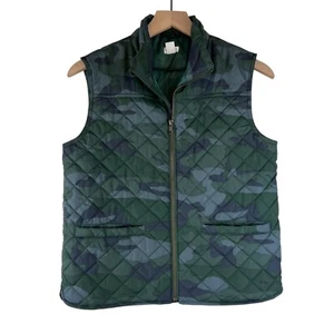 Crewcuts Boys Green Camo Printed Full Zip Up Quilted Walker Vest Size 12 - Picture 1 of 5