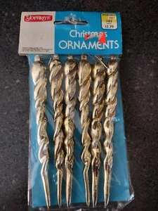 Joybrite Vintage Walgreens Ornament 6 Gold Tone Icicles Christmas NOS - Picture 1 of 2