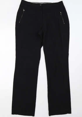 M&Co Womens Black Polyester Blend Trousers Size 12 L32 in - Image 1 of 4