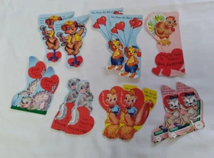 Valentines 14 ( 7 x 2 = 14 ) Vintage die cut 7 different cuts - Picture 1 of 3