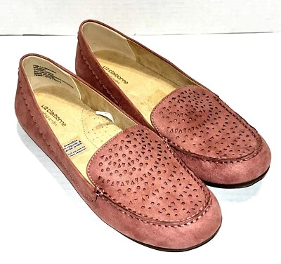 Женские комфортные мокасины Liz Claiborne размер 7,5 M Adelina пыльные розовые замшевые без шнурков - Изображение 1 из 4