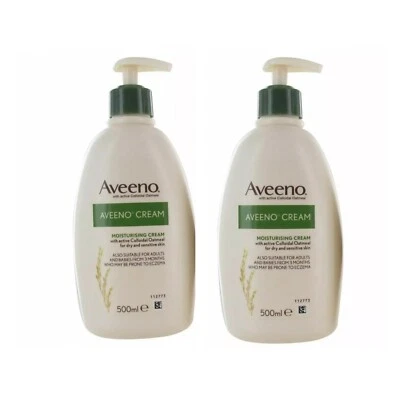 2x Aveeno Moisturising Cream 500ml Dry and Sensitive Skin with Colloidal Oatmeal - Image 1 of 2