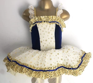 Niñas Niños XS Terciopelo Tutú Azul Marino/Marfil/Dorado Estrellas Brillantes CORTINA LLAMAR NUEVO SIN ETIQUETAS - Imagen 1 de 13
