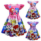 Kids Girls Clothes New Summer Sonic Short Sleeve Dress Fashion Cosplay & gifts