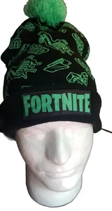 Fortnite Beanie Winter Pom Hat Green And Black New Unisex - Picture 1 of 2