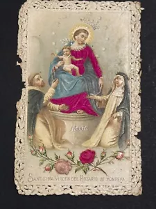 holy card santino merlettato canivet "VIRGEN DEL ROSARIO" - Picture 1 of 2