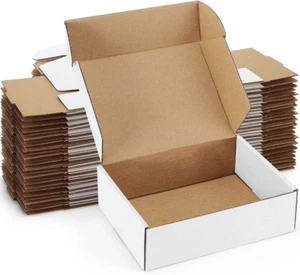 Shipping Boxes 7X5X2 Inches White Small Mailing Boxes 25 Pack Cardboard Corrugat - Picture 1 of 11