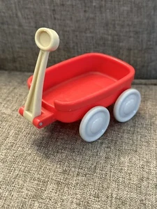 Vintage 1996 Fisher Price Loving Family Dollhouse Red Wagon White Handle - Picture 1 of 4