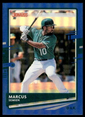 2020 Donruss Holo Blue Marcus Semien Oakland Athletics #92 - Image 1 of 2