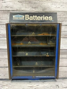 Vintage Eveready Batterien Krafthaus Metall drehbare Batterie Vitrine Schrank - Bild 1 von 21