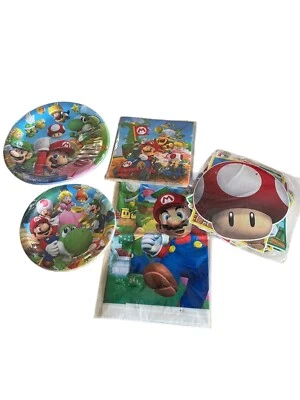 Mario Brothers Birthday Party Set Get Together Video Games Kid Party Nintendo - Image 1 of 4