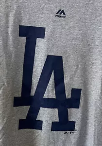 Majestic Los Angeles Dodgers Logotipo MLB Béisbol Gris Camiseta Para Hombre Talla M - Imagen 1 de 4