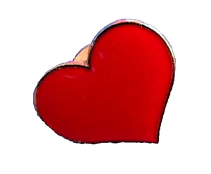 Hallmark PIN Valentines Vintage HEART Cloisonne RED GOLD 1983 Tie HAT Tac - Picture 1 of 2
